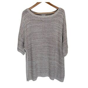 J. Jill Pure Jill Linen Sweater Top Womens Size XL Natural Brown Beachy Coastal